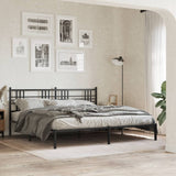 Metal Bed Frame without Mattress with Headboard Black 183x213cm 376329