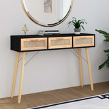 Console Table Black Engineered wood Console Table Rectangular 345628