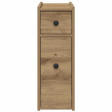 Narrow Bathroom Cupboard with Wheels Artisian Oak Engineered Wood 855294