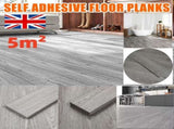 5m Floor Planks Tiles Self Adhesive Wood Effect Vinyl Flooring Bathroom Decor 91782588