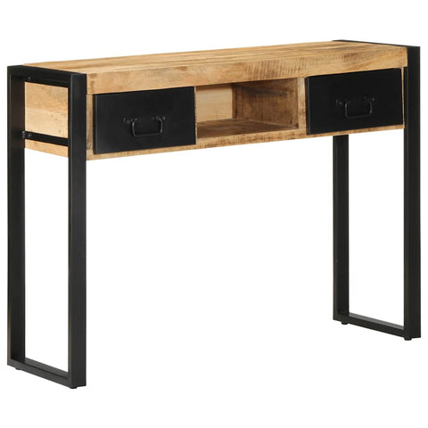 ZNTS Console Table 100x35x75 cm Solid Rough Wood Mango 4015927