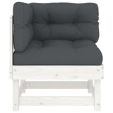 Corner Sofas with Cushions 2 pcs White Solid Wood Pine 825451