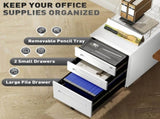 Three-Drawer Steel Filing Cabinet - White T3398P342352