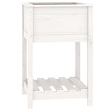 Planter with Shelf White 54x54x81 cm Solid Wood Pine 823774