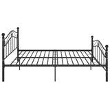 Bed Frame Black Powder-coated metal 140x200 cm Mattress Size 324997