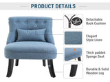 Fabric Single Sofa Dining Chair Tub Chair Upholstered W/ Pillow Solid Wood Leg Home Living Room T3398P328129