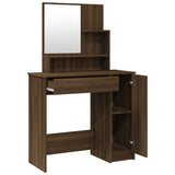 Dressing Table with Mirror Brown Oak 86.5x35x136 cm 820495