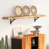 Wall Shelf 180x20x3.8 cm Rectangular Solid Wood Acacia Live Edge 370281