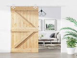 Sliding Door Natural and White 95 x 210 cm Solid Pine Wood 3445097