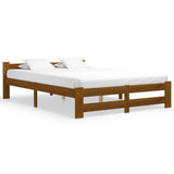 Bed Frame without Mattress Honey Brown Solid Pine Wood 120x200cm 322007