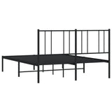 Metal Bed Frame without Mattress with Headboard Black 160x200cm 352483