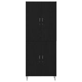 Highboard 2 pcs Black Oak Engineered Wood and Glass 3333108