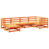 6 Piece Garden Sofa Set Wax Brown Solid Wood Pine 3299520