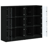 Bookcase Black Engineered wood, glass Large Bookcase 3206511