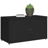 Garden Storage Cabinet Black 110x55x60.5 cm Poly Rattan 365567