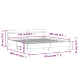 Bed Frame without Mattress Sonoma Oak 200x200 cm 3207394