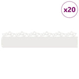 Lawn Edgings 20 pcs White 103 x 0.05 x 22 cm Steel 874811