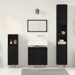 Bathroom Furniture Set with Door 3 pcs Black 30 x 30 x 180 cm 3333088