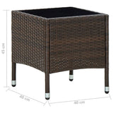 Garden Table Brown 40x40x45 cm Poly Rattan 45900