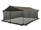 Camping Tarp with Mesh Walls Brown Grey 340 x 260 x 220 cm 42029007