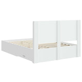 Bed Frame with Storage and Headboard White Engineered Wood 3414087