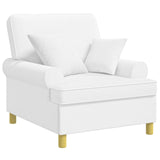 XL Armchair with Cushions White Fabric 42043493