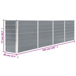 Raised Garden Bed 320x40x77 cm Galvanised Steel Grey 47048