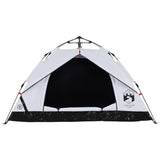 ZNTS Camping Tent Dome 3-Person White Blackout Fabric Quick Release 4004196