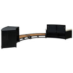 Spa Surround Black Poly Rattan and Solid Acacia Wood 316651