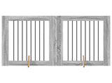 Dog Gate with Stands 2 pcs Grey Sonoma 80 x 100 cm 892040