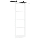 Sliding Door White 83 x 232 cm Solid Pine Wood and Glass 3332282