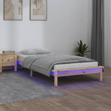 LED Bed Frame without Mattress 100x200 cm Solid Wood 820596