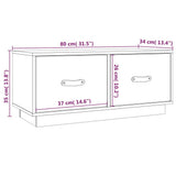 TV Cabinet Grey 80x34x35 cm Solid Wood Pine 818242