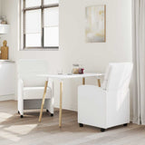 Dining Chairs with Wheels 2 pcs White 58 x 65 x 98 cm 42017891