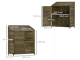 59 x 103.5 cm Two-Tier Wooden Garden Shed - Olive Brown T3398P323896