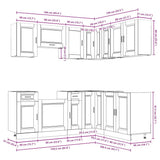11 Piece Kitchen Cabinet Set "Porto" Old Wood Engineered Wood 3314969