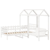 Day Bed and Bench Set with Roof without Mattress White 80x200 cm 3282319