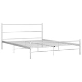 284695 Bed Frame without Mattress White Metal 140x200 cm