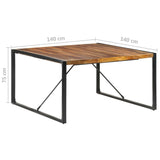 ZNTS Dining Table 140x140x75 cm Solid Wood 321574