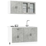 4 Piece Kitchen Cabinet Set Porto Concrete Grey Engineered Wood 3314875