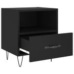 ZNTS Bedside Cabinets 2 pcs Black 40x35x47.5 cm Engineered Wood 827423