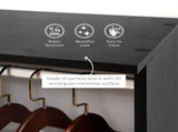 Open Wardrobe Double Mobile Storage Shelves Organizer W/6 Wheels-Black T3398P344214