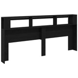 LED Headboard Black Oak 220 x 18.5 x 103.5 cm Engineered Wood 863117