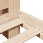 ZNTS Bookcase Bed without Mattress 140x190 cm Solid Wood Pine 3308894