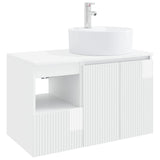 Bathroom Furniture Set 2 pcs High Gloss White Engineered Wood 3404078