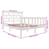 3101359 Bed Frame without Mattress White Solid Wood 160x200 cm