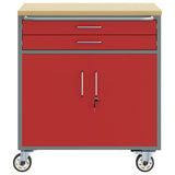 Trolley Rolling Workbench Red and Grey 75 x 45 x 85 cm 4103488
