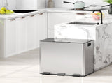 3 x 15L Pedal Bin, Steel Triple Kitchen Bin with Soft Close Lid, Removable Inner Buckets, T3398P344138