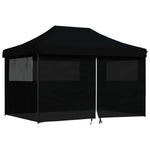 Foldable Party Tent Pop-Up with 4 Sidewalls Black 4005030