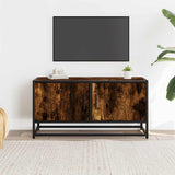 TV Cabinet Smoked Oak 80x34.5x40 cm Engineered Wood and Metal 848826